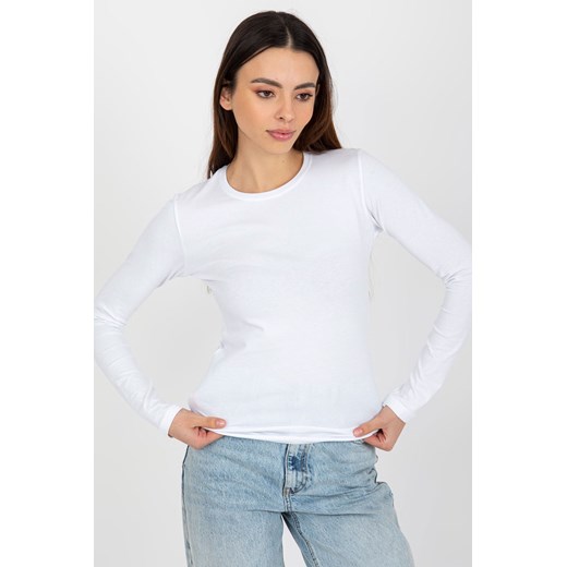 Biała bluzka basic longsleeve z bawełny ze sklepu 5.10.15 w kategorii Bluzki damskie - zdjęcie 169692351