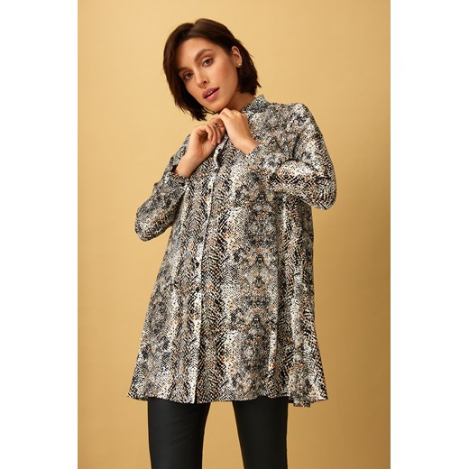 Koszulowa tunika damska z wężowym nadrukiem ze sklepu 5.10.15 w kategorii Koszule damskie - zdjęcie 169692394