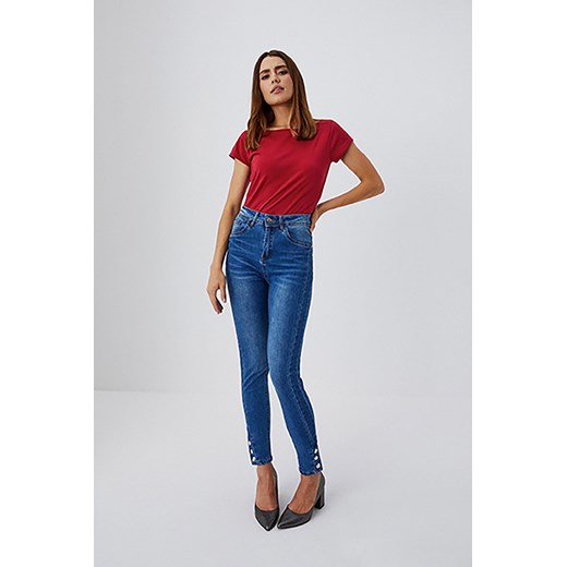 Spodnie jeansowe z kieszeniami dla kobiet - niebieskie XL promocyjna cena 5.10.15