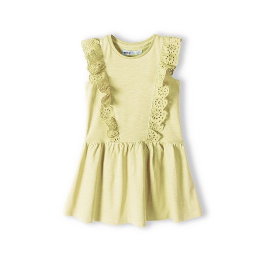 Sukienka dziewczęca bawełniana na lato z haftowaną falbanką ze sklepu 5.10.15 w kategorii Sukienki dziewczęce - zdjęcie 169692603