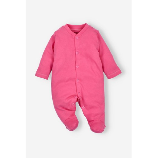 Pajac niemowlęcy z bawełny organicznej dla dziewczynki w kolorze malinowym ze sklepu 5.10.15 w kategorii Pajacyki - zdjęcie 169692961