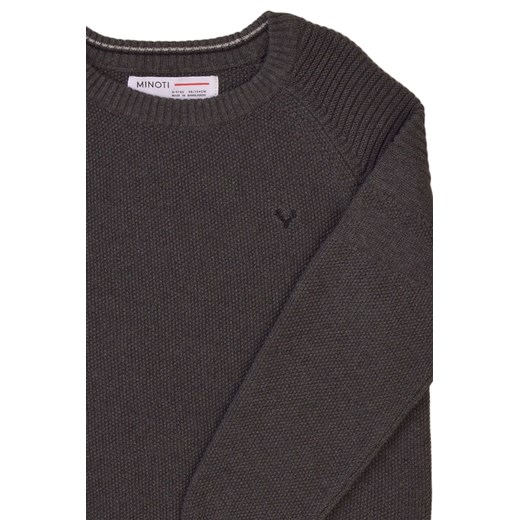 Niemowlęcy klasyczny sweter ozdobiony haftem - szary Minoti 80/86 wyprzedaż 5.10.15