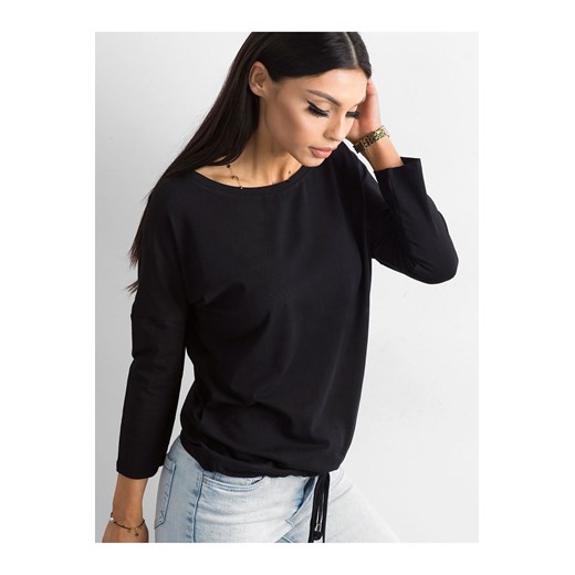 Bluzka damska z długim rękawem -czarna Basic Feel Good XS 5.10.15