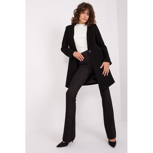 Czarny klasyczny płaszcz z podszewką OCH BELLA ze sklepu 5.10.15 w kategorii Płaszcze damskie - zdjęcie 169693274