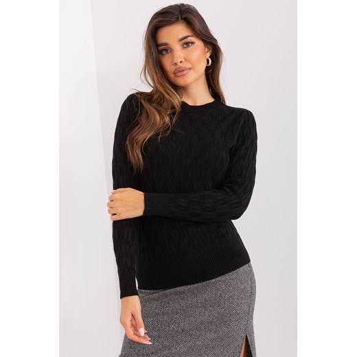 Czarny sweter damski z bawełny ze sklepu 5.10.15 w kategorii Swetry damskie - zdjęcie 169693343