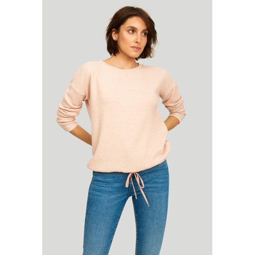 Sweter damski z troczkiem - różowy ze sklepu 5.10.15 w kategorii Swetry damskie - zdjęcie 169693413