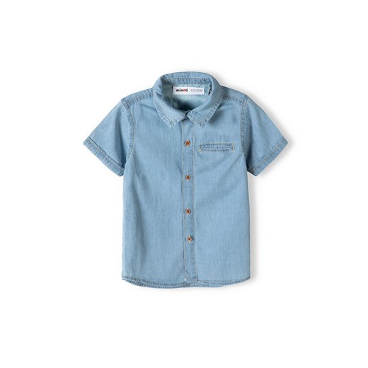 Jeansowa koszula chłopięca z krótkim rękawem Minoti 116/122 5.10.15
