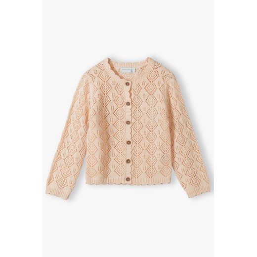 Ażurowy sweter dla dziewczynki - ecru ze sklepu 5.10.15 w kategorii Swetry dziewczęce - zdjęcie 169693541
