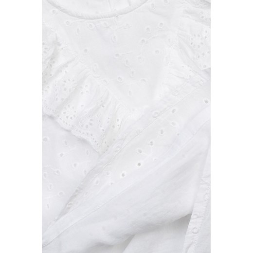Biała bluzka dziewczęca haftowana z falbanką Minoti 110/116 5.10.15