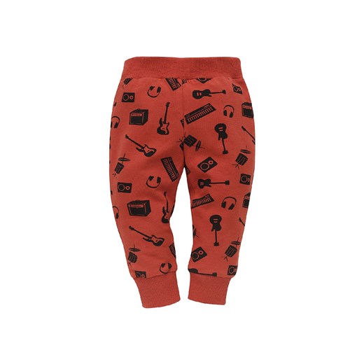 Legginsy chłopięce z miękkiej dzianiny Let's rock czerwone ze sklepu 5.10.15 w kategorii Spodnie chłopięce - zdjęcie 169693811