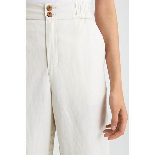 Lniane Spodnie klasyczne damskie białe Greenpoint 34 5.10.15 okazja
