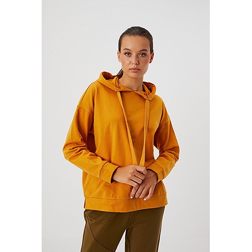 Damska bluza z kapturem dla kobiet - pomarańczowa ze sklepu 5.10.15 w kategorii Bluzy damskie - zdjęcie 169694271