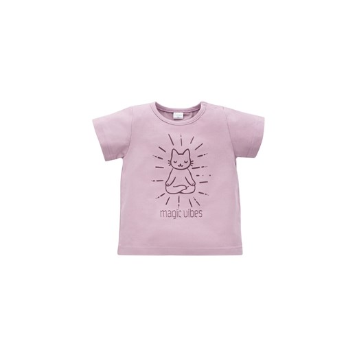 Różowy t-shirt dziewczęcy z kotem ze sklepu 5.10.15 w kategorii Bluzki dziewczęce - zdjęcie 169694372