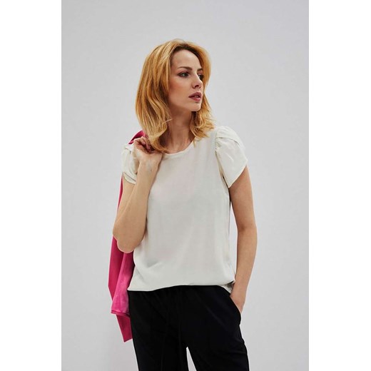 Koszula damska z bufiastymi rękawami ecru ze sklepu 5.10.15 w kategorii Bluzki damskie - zdjęcie 169694434