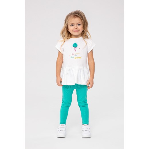 Komplet dla niemowlaka- biała bluzka + niebieskie legginsy Minoti 80/86 5.10.15