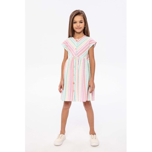 Bawełniana sukienka dziewczęca w kolorowe paski ze sklepu 5.10.15 w kategorii Sukienki dziewczęce - zdjęcie 169694860