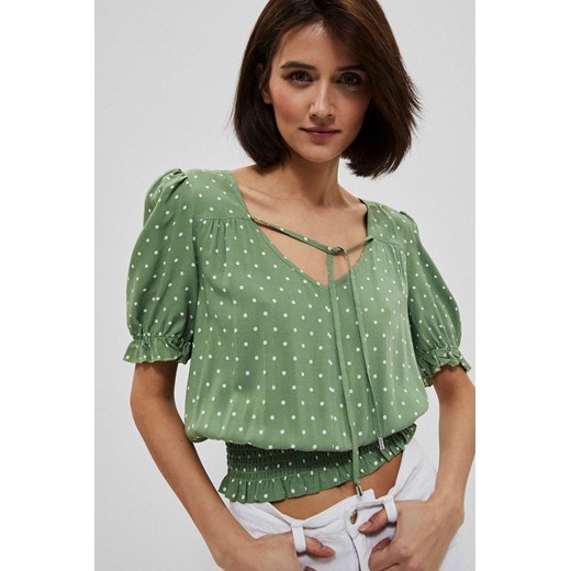 Koszula damska nierozpinana z wiskozy z krótkim rękawem ze sklepu 5.10.15 w kategorii Bluzki damskie - zdjęcie 169695022