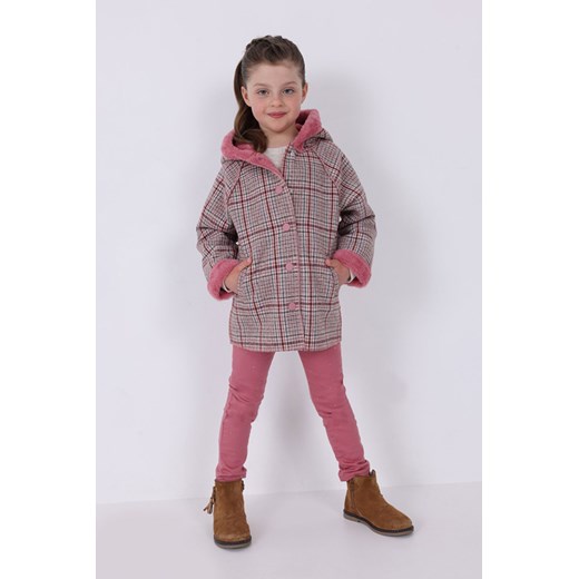 Różowy płaszcz dziewczęcy w kartkę ze sklepu 5.10.15 w kategorii Płaszcze dziewczęce - zdjęcie 169695162