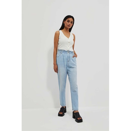 Spodnie damskie jeansowe marszczone w pasie ze sklepu 5.10.15 w kategorii Jeansy damskie - zdjęcie 169695203
