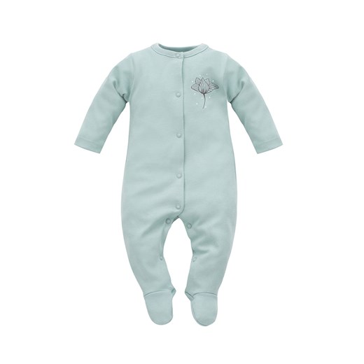 Niebieski bawełniany pajac niemowlęcy z nadrukiem ze sklepu 5.10.15 w kategorii Pajacyki - zdjęcie 169695273