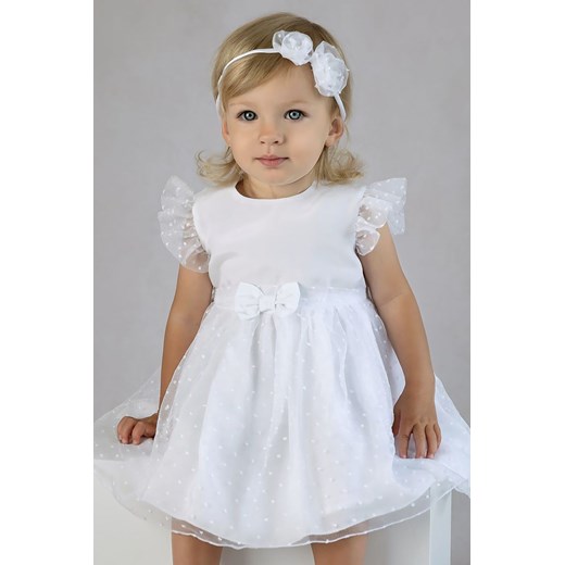 Biała sukienka niemowlęca do chrztu Anielka Balumi 68 wyprzedaż 5.10.15