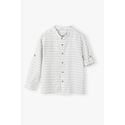 Tkaninowa elegancka koszula w paski - Max&Mia ze sklepu 5.10.15 w kategorii Koszule chłopięce - zdjęcie 169695484