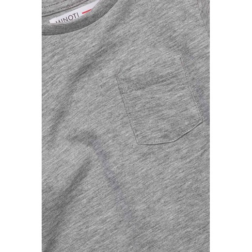 Szary t-shirt dla niemowlaka z kieszonką Minoti 80/86 5.10.15