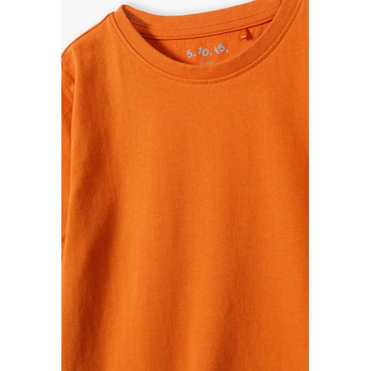 Pomarańczowy gładki t-shirt dla dziecka 5.10.15. 110 5.10.15