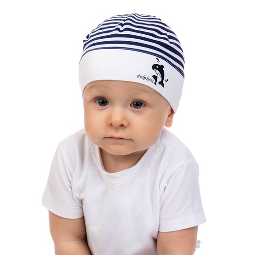 Czapka niemowlęca bawełniana w paski EDEK ze sklepu 5.10.15 w kategorii Czapki dziecięce - zdjęcie 169695590