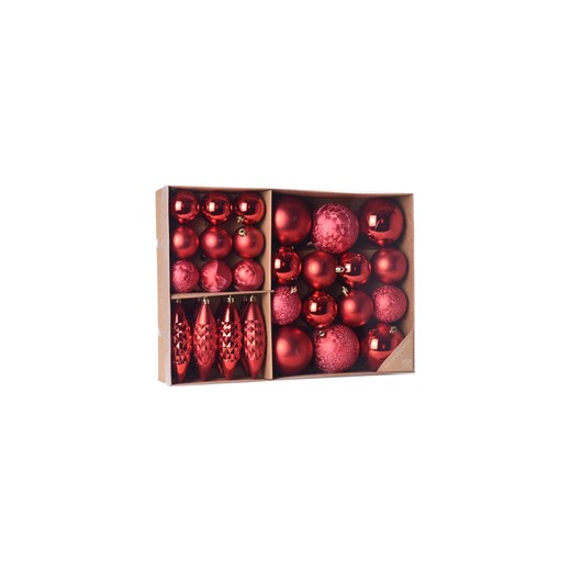 Bombki świąteczne plastikowe 31 sztuki  czerwone Koopman one size 5.10.15 wyprzedaż