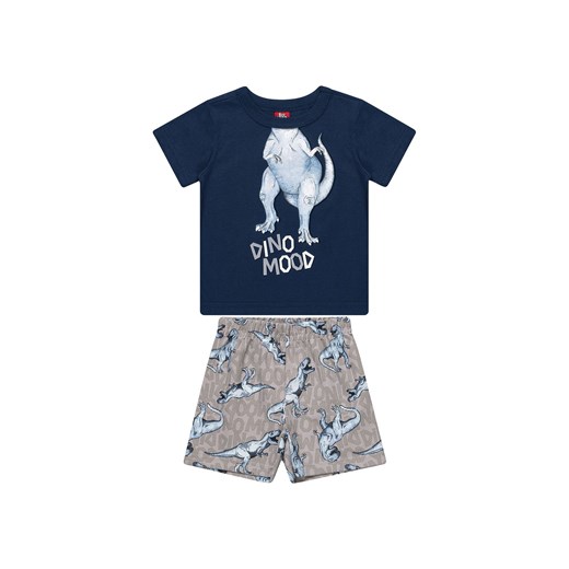 Komplet chłopięcy t-shirt i granatowe spodenki Dino Mood ze sklepu 5.10.15 w kategorii Komplety niemowlęce - zdjęcie 169696044