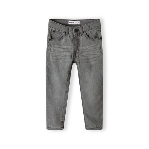 Szare klasyczne spodnie jeansowe dopasowane chłopięce Minoti 104/110 wyprzedaż 5.10.15