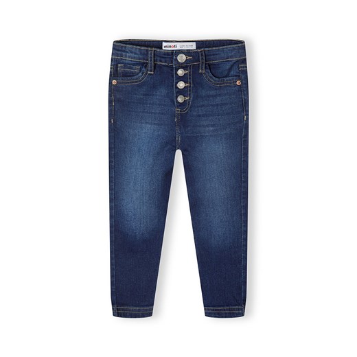 Ciemne jeansy o wąskim kroju skinny z kieszeniami dla dziewczynki Minoti 140/146 5.10.15 okazja