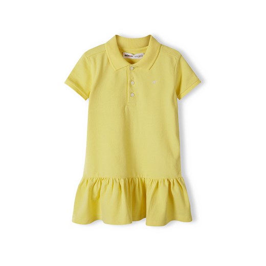 Żółta sukienka polo z krókim rękawem dla dziewczynki ze sklepu 5.10.15 w kategorii Sukienki dziewczęce - zdjęcie 169696563