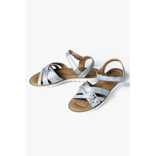 Srebrne sandały damskie ze sklepu 5.10.15 w kategorii Sandały damskie - zdjęcie 169697092