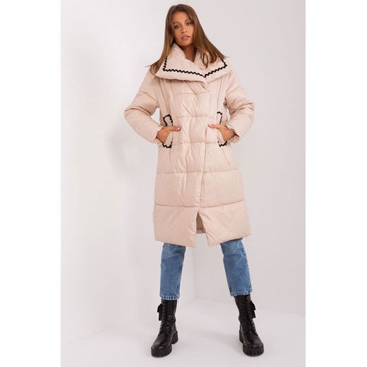 Długa kurtka zimowa beżowa ze sklepu 5.10.15 w kategorii Kurtki damskie - zdjęcie 169697200
