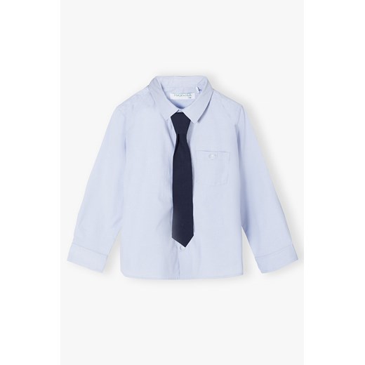 Niebieska koszula w prążki slim chłopięca z krawatem Max & Mia By 5.10.15. 134 wyprzedaż 5.10.15