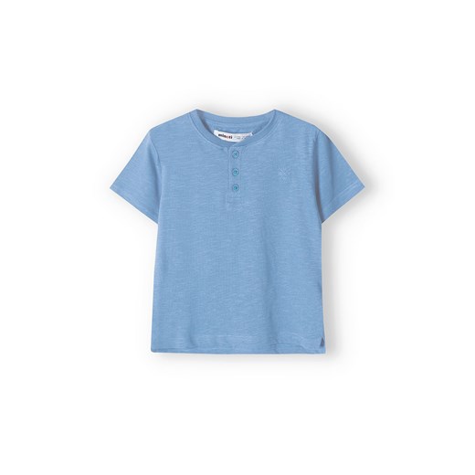Niebieska koszulka bawełniana chłopięca z ozdobnymi guzikami ze sklepu 5.10.15 w kategorii T-shirty chłopięce - zdjęcie 169697462