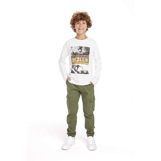Biała bluzka z bawełny dla chłopca- Skills ze sklepu 5.10.15 w kategorii T-shirty chłopięce - zdjęcie 169697563