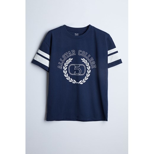 T-shirt bawełniany granatowy - Allstar College - unisex - Limited Edition 140 okazja 5.10.15