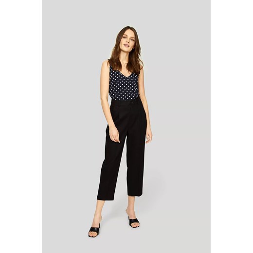 Lniane Szerokie spodnie damskie - czarne Greenpoint 36 5.10.15 promocyjna cena