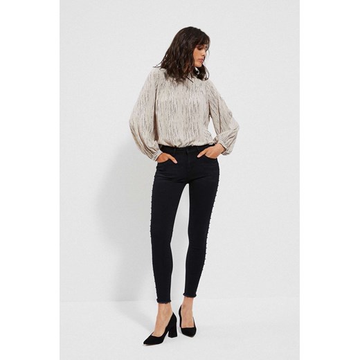 Spodnie damskie jeansy z dżetami - czarne ze sklepu 5.10.15 w kategorii Jeansy damskie - zdjęcie 169698202