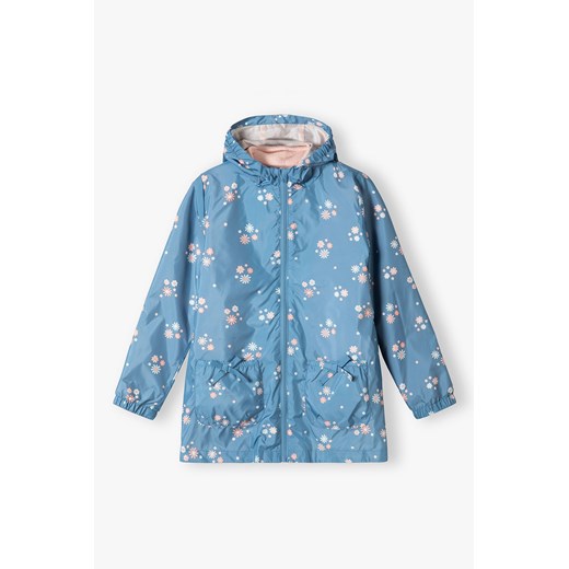 Niebieska kurtka dla dziewczynki 3w1 w drobne kwiaty ze sklepu 5.10.15 w kategorii Kurtki dziewczęce - zdjęcie 169698222