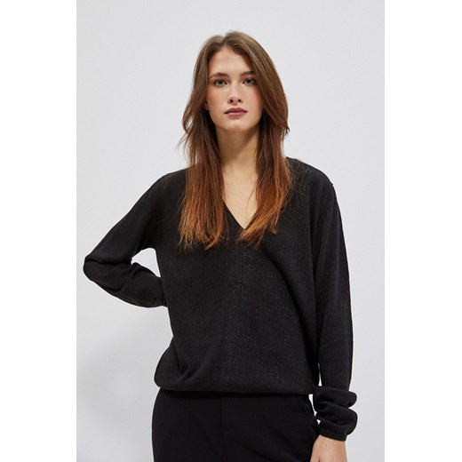 Sweter damski czarny z metaliczną nitką ze sklepu 5.10.15 w kategorii Swetry damskie - zdjęcie 169698610
