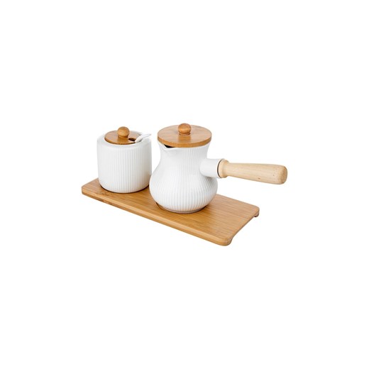Komplet cukiernica i mlecznik Alisa w kolorze białym 24x10 cm ze sklepu 5.10.15 w kategorii Akcesoria kuchenne - zdjęcie 169698810