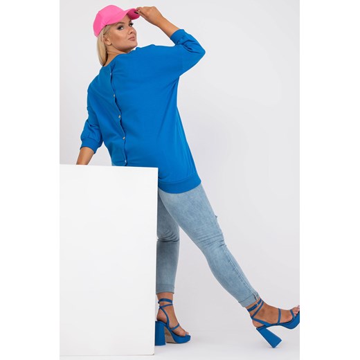 Ciemnoniebieska bluzka plus size z guzikami na plecach Odile ze sklepu 5.10.15 w kategorii Bluzki damskie - zdjęcie 169698811