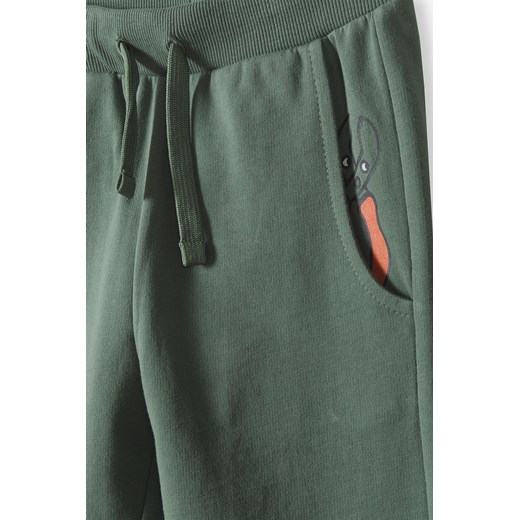 Zielone spodnie dresowe chłopięce - slim 5.10.15. 110 5.10.15