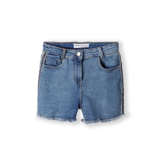 Jeansowe szorty z lamówkami dla dziewczynki ze sklepu 5.10.15 w kategorii Spodenki dziewczęce - zdjęcie 169698934