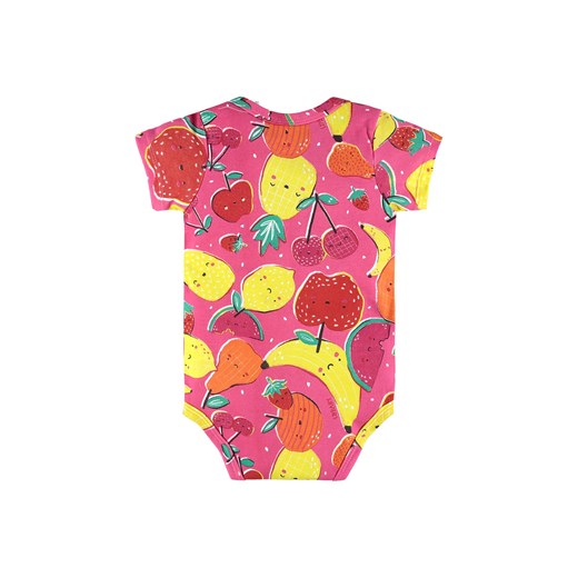 Różowe bawełniane body niemowlęce w owoce z krótkim rękawem Up Baby 68 5.10.15
