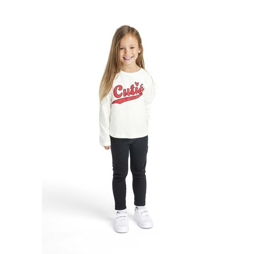 Dziewczęca bluzka bawełniana ecru z długim rękawem- Cutie ze sklepu 5.10.15 w kategorii Bluzki dziewczęce - zdjęcie 169699050